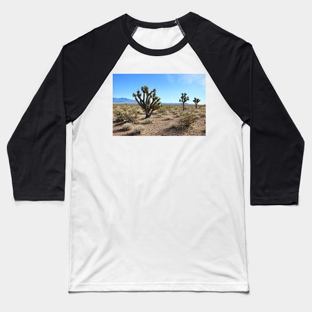 Joshua Trees in the Mojave Baseball T-Shirt by somekindofguru